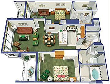 Two-bedroom unit floorplan