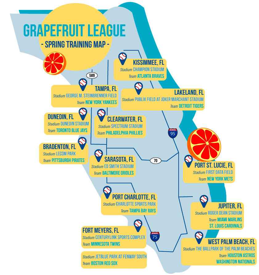 grapefruit league florida map