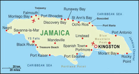 Jamaica Holiday Resorts Map